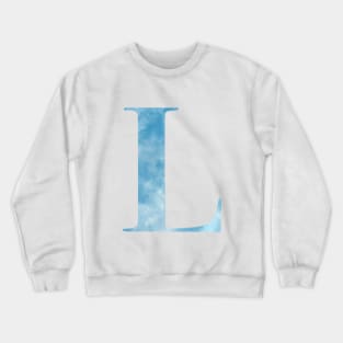 Clouds Blue Sky Initial Letter L Crewneck Sweatshirt